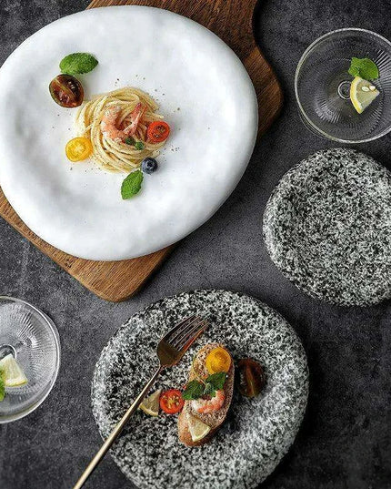 Artistic Japanese Ceramic Plate Set for Sophisticated Dining Moments