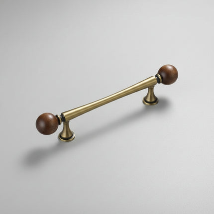 Classic Elegant Brass and Wooden Cabinet Wardrobe Door Handle Ancient