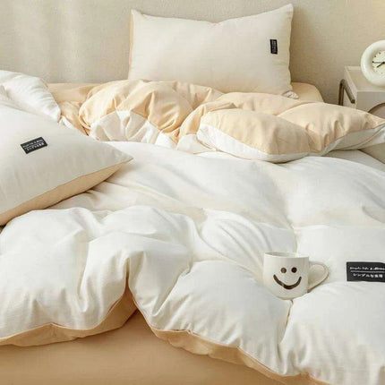 Minimalist Japanese-Inspired Duvet Cover Set with 2 Pillowcases - Luxurious & Cozy Bedding Experience