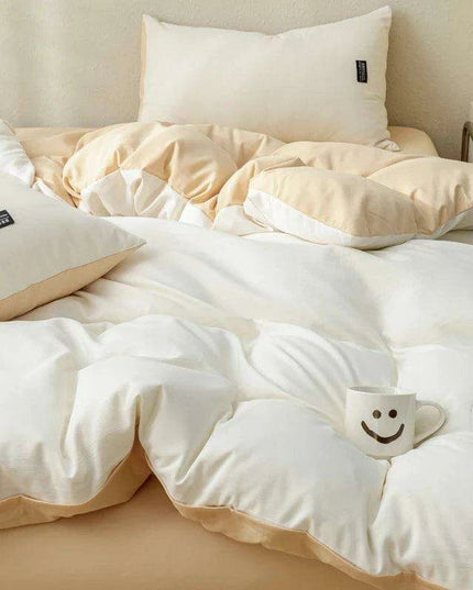 Minimalist Japanese-Inspired Duvet Cover Set with 2 Pillowcases - Luxurious & Cozy Bedding Experience
