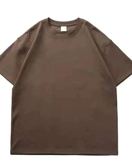 Premium 500g Pure Cotton Short Sleeve T-Shirt with Reinforced Neckline in Classic Black and White