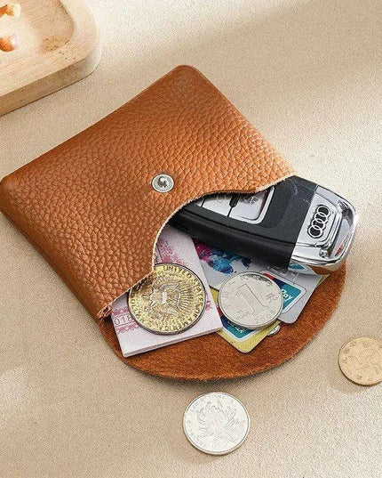 Chic Soft Leather Coin Purse Wallet - Select from Compact or Spacious Styles with Single or Double Compartments