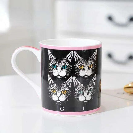 Charming European Ceramic Mug Set with Lid - Elegant Gift Box for a Delightful Drinking Experience