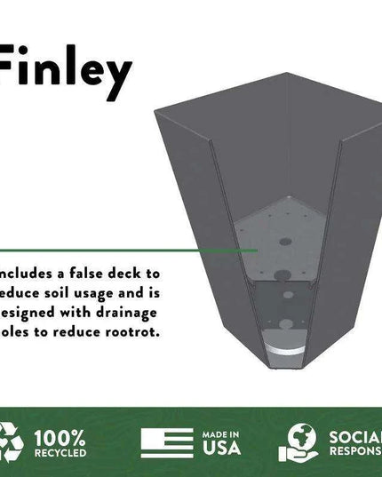 Cement Gray 20-Inch Tapered Resin Planter from the Finley Collection