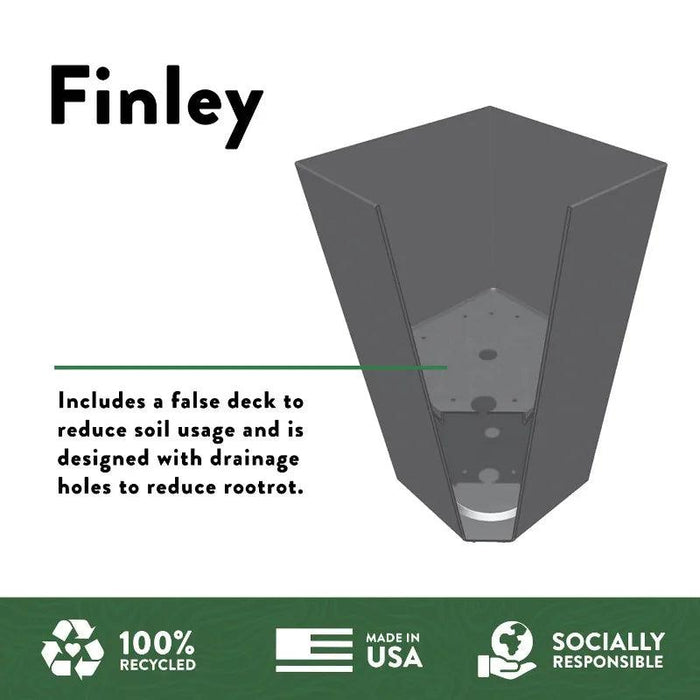 20-in Tall Finley Square Tapered Resin Planter - Cement Gray