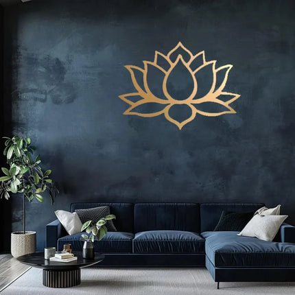 Large Gold Lotus Metal Wall Art – Elegant Home Decor & Bridal Gift