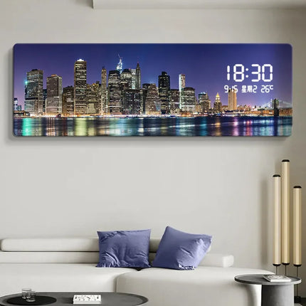 Xinfei Luxury LED Wall Clock - Modern Design, Big Size Mural Art