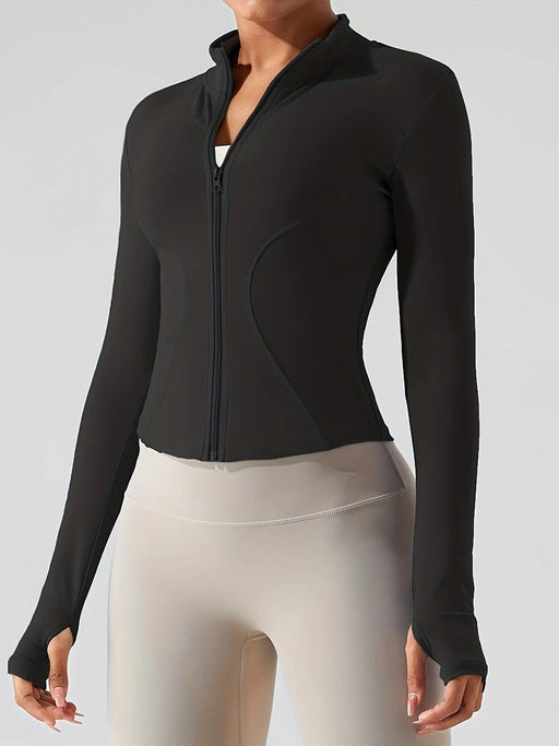 Lightweight Slim Fit Women's Yoga and Running Jacket with Full Zip and Thumb Holes