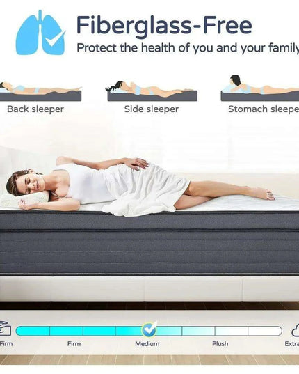12-Inch Luxury Gel Infused Queen Hybrid Mattress
