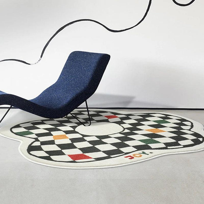 Retro Chic Checkerboard Plush Area Rug - Luxurious Home Enhancement