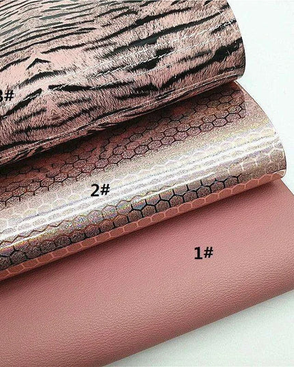 Glittery Pink Tiger & Serpent Faux Leather DIY Crafting Set