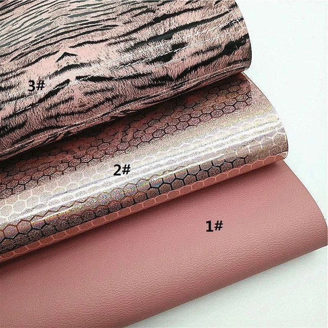 Glittery Pink Tiger & Serpent Faux Leather DIY Crafting Set
