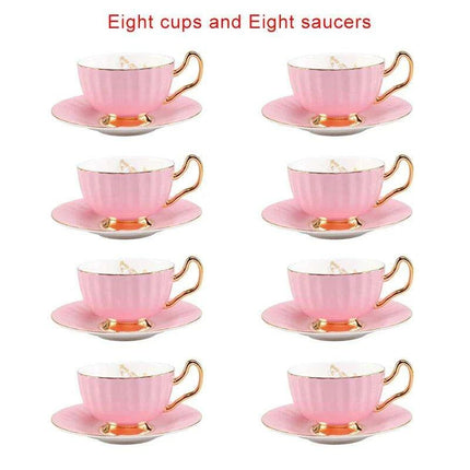 Elegant Heritage: Exquisite Bone China Tea and Coffee Set with 24K Gold Accents