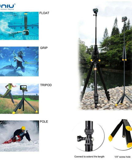 Multi-Functional Floating Action Camera Pole and Tripod Bundle for Water Photography