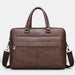 Elegant PU Leather Briefcase with Shoulder Strap and Waterproof Design