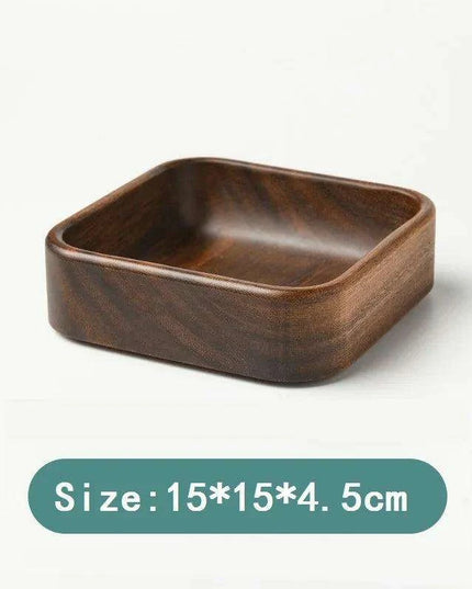 Artisanal Acacia and Walnut Wood Serving Bowl and Platter Collection