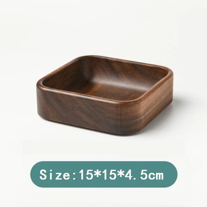 Artisanal Acacia and Walnut Wood Serving Bowl and Platter Collection