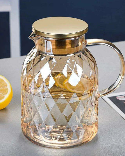 Chic Large-Volume Heat-Resistant Glass Kettle for Iced Drinks and Fruit Infusions
