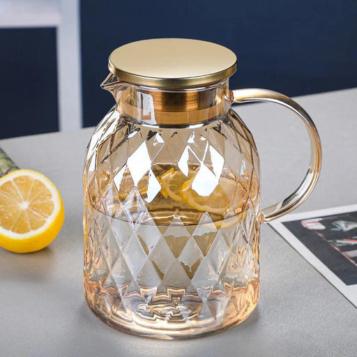 Chic Large-Volume Heat-Resistant Glass Kettle for Iced Drinks and Fruit Infusions