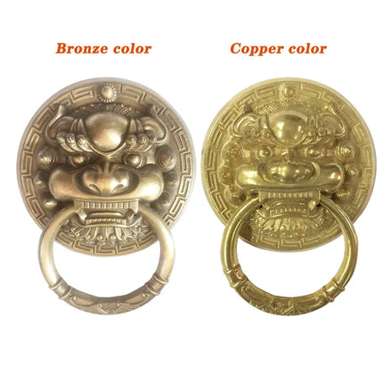 Lenth 190mm Brass Large Antique Lion Door Knocker Lionhead Doorknocker