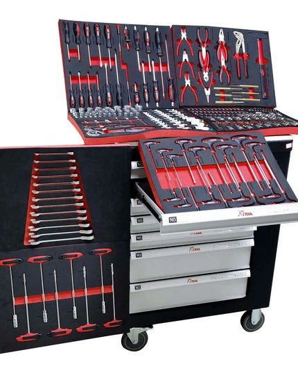 Customizable 260-Piece Auto Tool Trolley Cabinet for Ultimate Organization