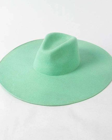 Wide Brim Wool Felt Fedora Hat for Men and Women