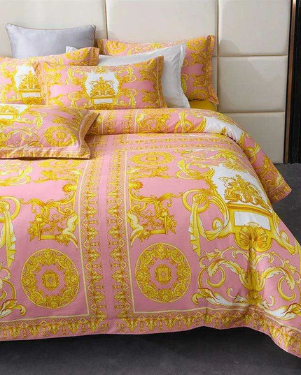 Stylish Modern Cotton Bedding Collection with Vibrant Digital Designs - Duvet Cover, Fitted Sheet & Pillowcases