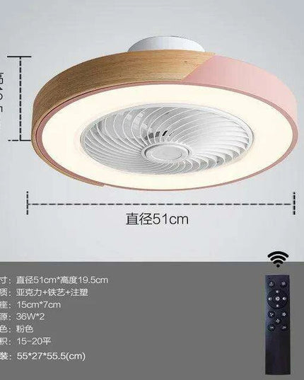 Modern Wooden Ceiling Fan with Remote Control & Adjustable LED Lighting