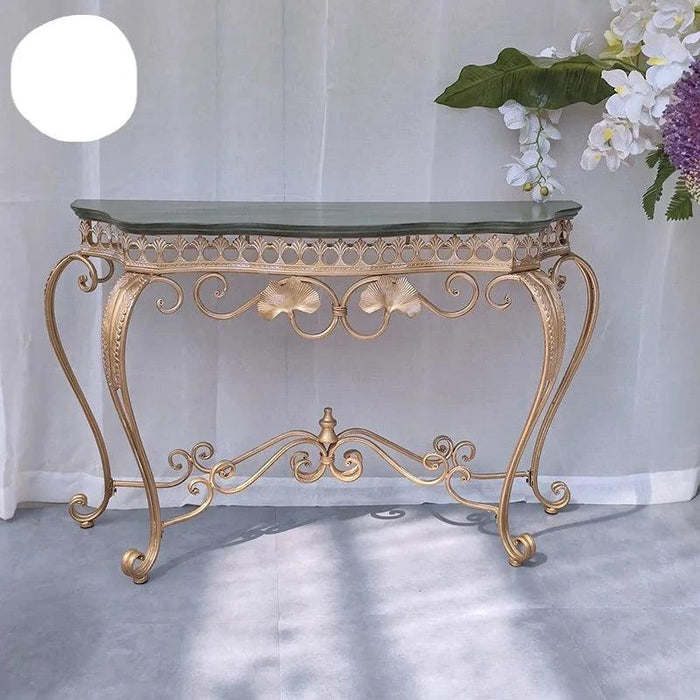 Ginkgo Elegance: Vintage American Botanical Console Table with Timeless Charm