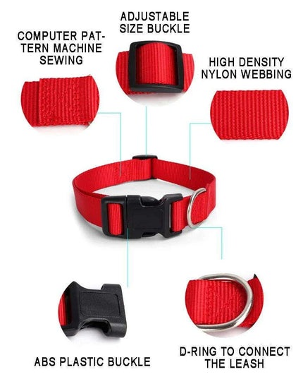 Personalized Nylon Dog ID Collar – Custom Name & Contact Info for Every Dog Breed