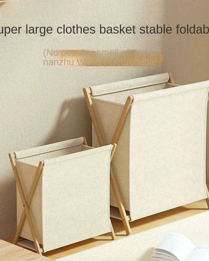 Eco-Friendly Bamboo Foldable Laundry Hamper - Stylish and Space-Saving Storage Solution
