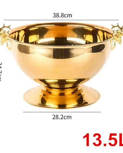 Elegant Stainless Steel Deer Head Beverage Chiller - Premium Ice Bucket