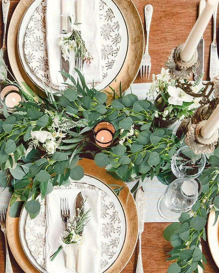 Elegant Silver Dollar Eucalyptus Green Swag - Chic Home Decor Accent