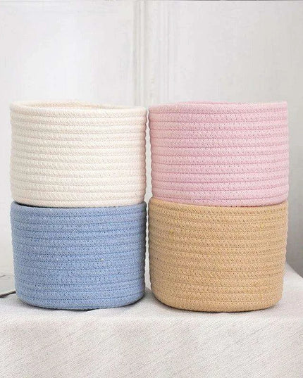 Stylish Handwoven Cotton Rope Basket for Home Organization and Storage