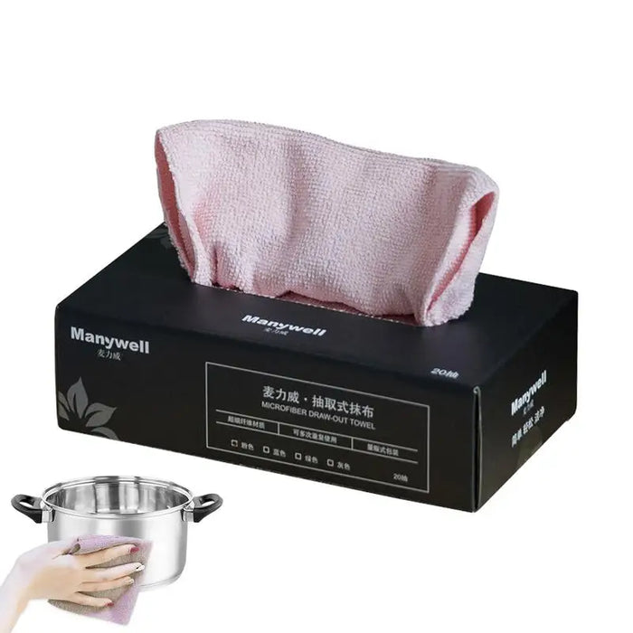 Japanese Microfiber Kitchen Towels with Superior Absorbency - Set of 20 Dish Cloths