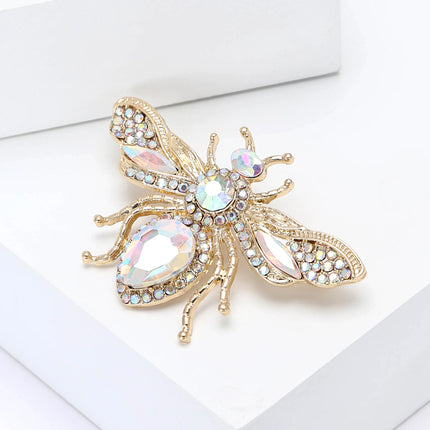 Trendy Rhinestones Bees Brooches for Women Unisex Enamels Insects Pins
