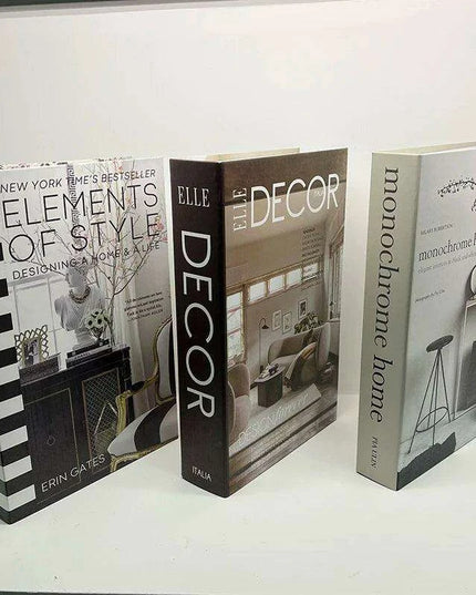 Elegant 3-Piece Decorative Faux Book Set for Home Décor