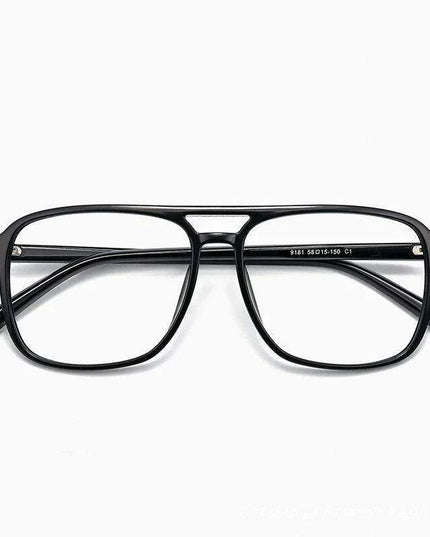 Retro Oversized Black Glasses with Clear Frame - Lightweight TR90 Construction