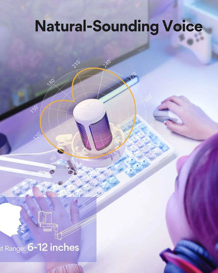 Gamerwave DGM20S Pro RGB USB Gaming Microphone - Customizable Lighting with Superior Audio Quality