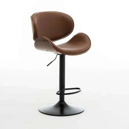 Chic Adjustable Genuine Leather Bar Stool - Stylish Modern Comfort Solution