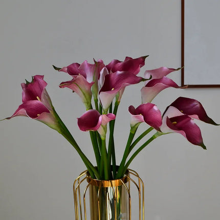 10-Piece EVA Calla Lily Artificial Flower Set — Bendable Stems, Home & Wedding Decor