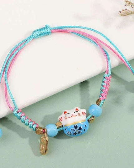 Charming Red Cord Lucky Cat Bracelet - A Thoughtful Gift for Women and Girls