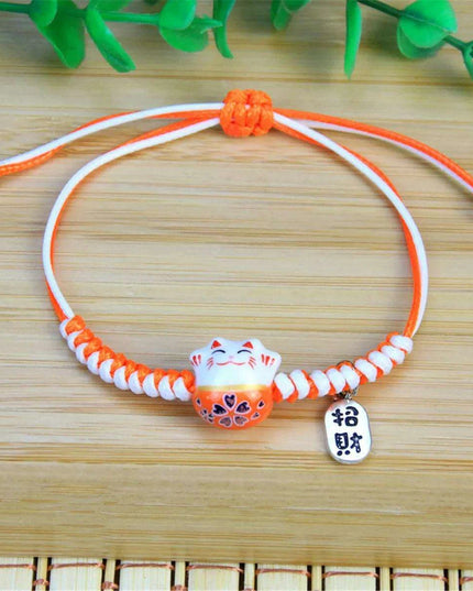 Charming Kawaii Cat Couple Love Bracelet – Adorable Braided Accessory from Japan