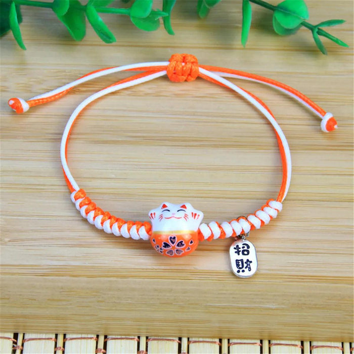 Charming Kawaii Cat Couple Love Bracelet – Adorable Braided Accessory from Japan