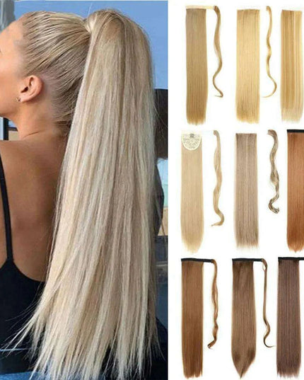 Elegant Length: 22-Inch Synthetic Hair Extensions for Instant Glamour