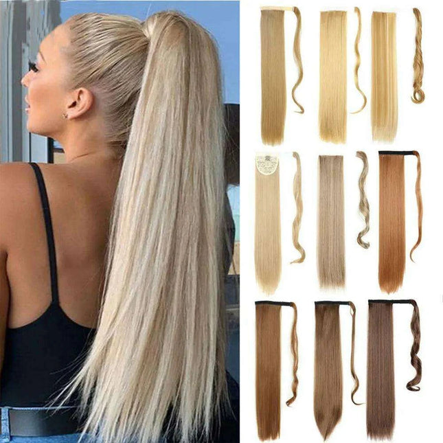 Elegant Length: 22-Inch Synthetic Hair Extensions for Instant Glamour