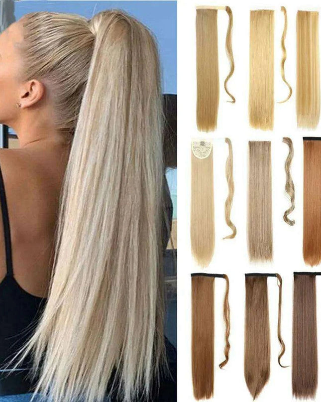 Elegant Length: 22-Inch Synthetic Hair Extensions for Instant Glamour