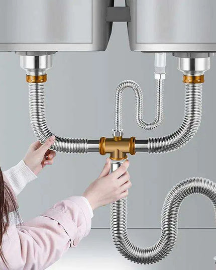 Advanced Stainless Steel Sink Drainage System with Anti-Odor Features and Flexible Installation Options