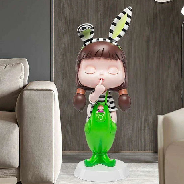 Whimsical Nordic Cartoon Character Statue for Creative Indoor Decor