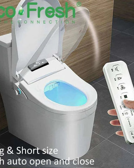 Smart EcoComfort Automatic Bidet Toilet Seat with Remote Control and Night Light
